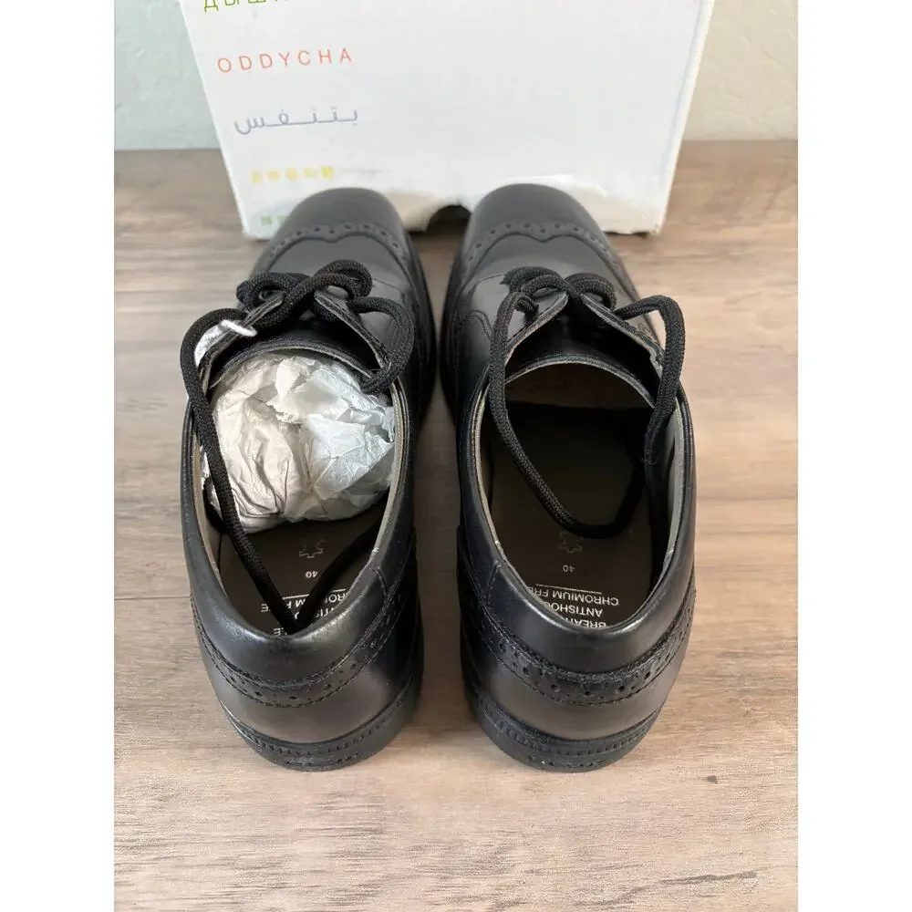 GEOX J Federico Black Patent Italian Leather Men's Shoes 6.5 EU 40 New‎ in Box